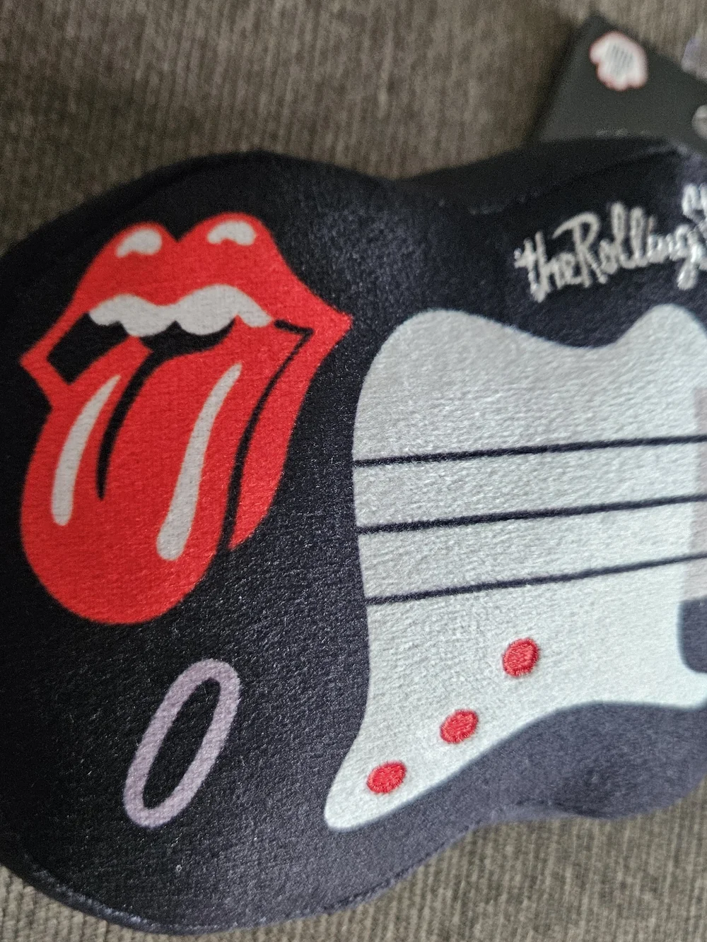 Rolling Stones Logo Icon Rock & Roll Guitar Plush Dog Toy Squeak New NWT RARE!